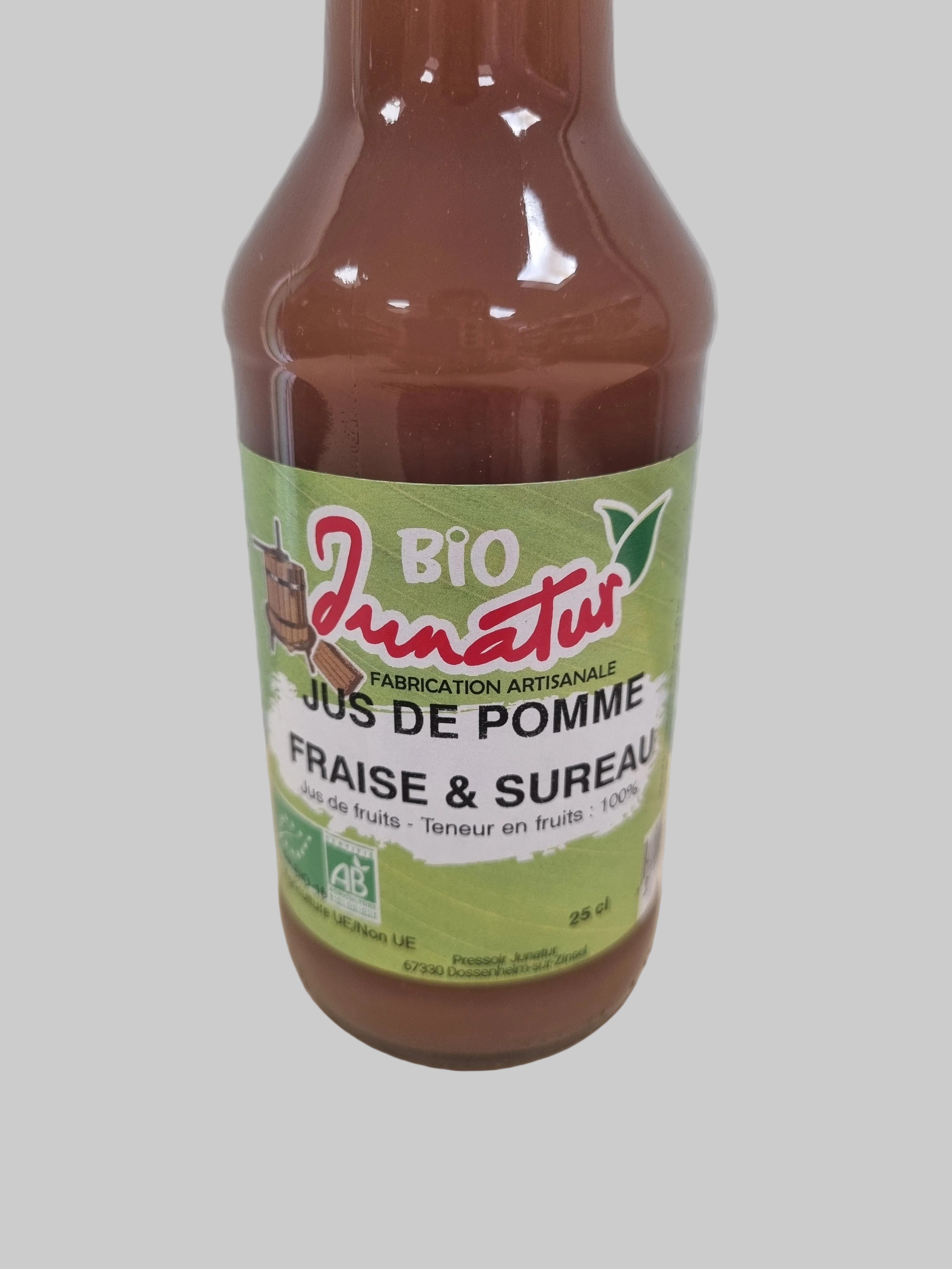Jus de pomme, fraise et sureau Bio - 25cl